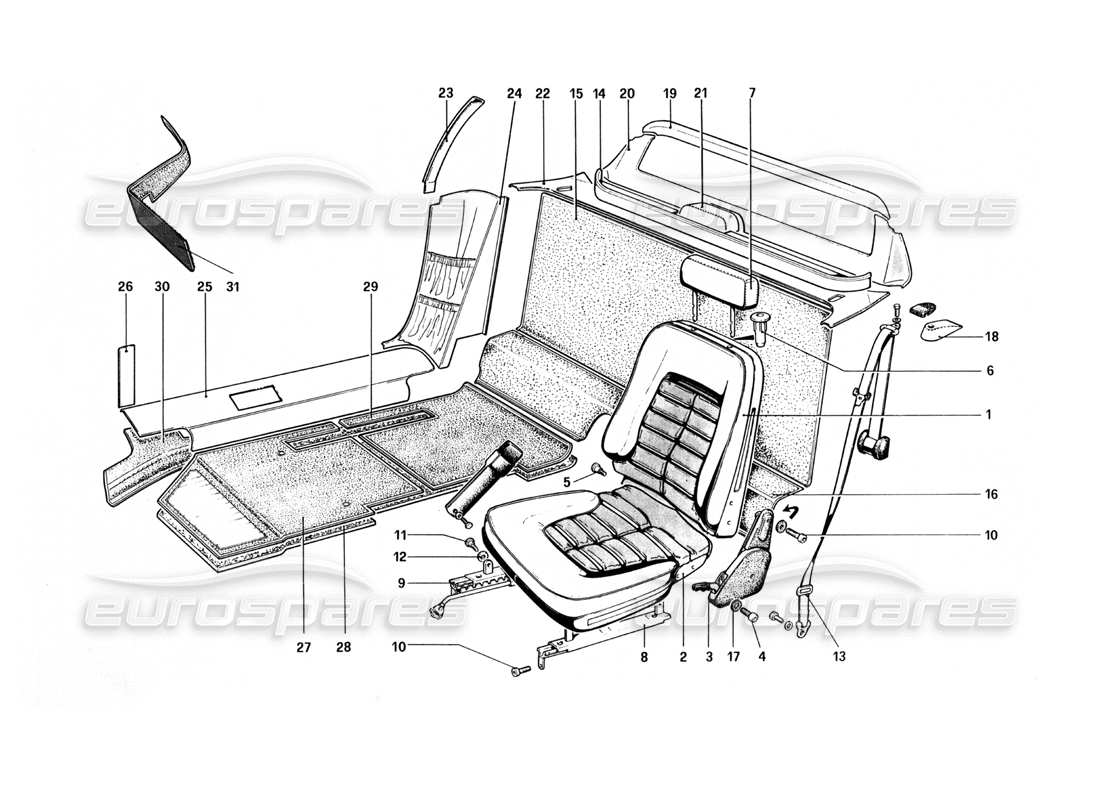 a part diagram from the ferrari 512 parts catalogue