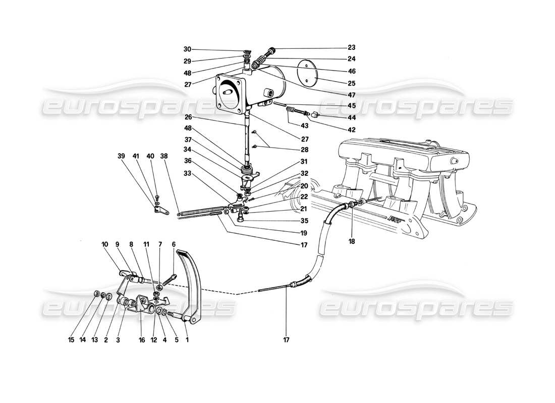VIEW PARTS DIAGRAMS FROM THE FERRARI 208 PARTS CATALOGUE a part diagram from the ferrari 208 parts catalogue