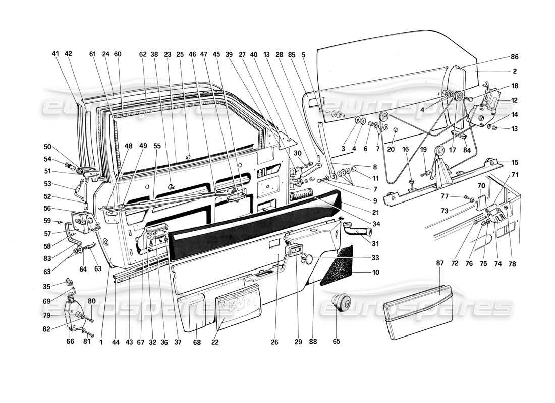 a part diagram from the ferrari mondial parts catalogue