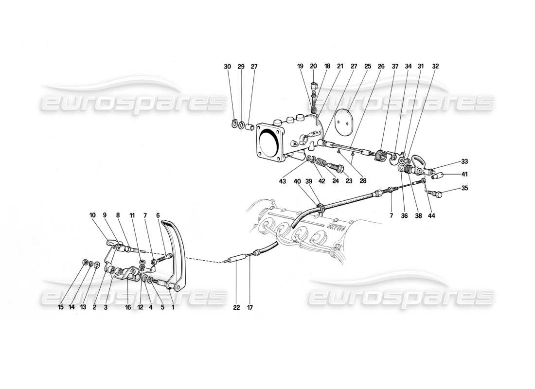 a part diagram from the ferrari mondial 3.0 qv (1984) parts catalogue