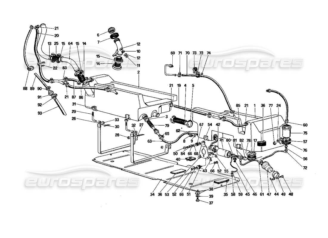 a part diagram from the ferrari mondial parts catalogue