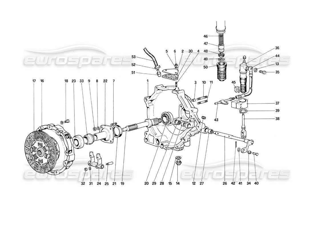 a part diagram from the ferrari mondial parts catalogue