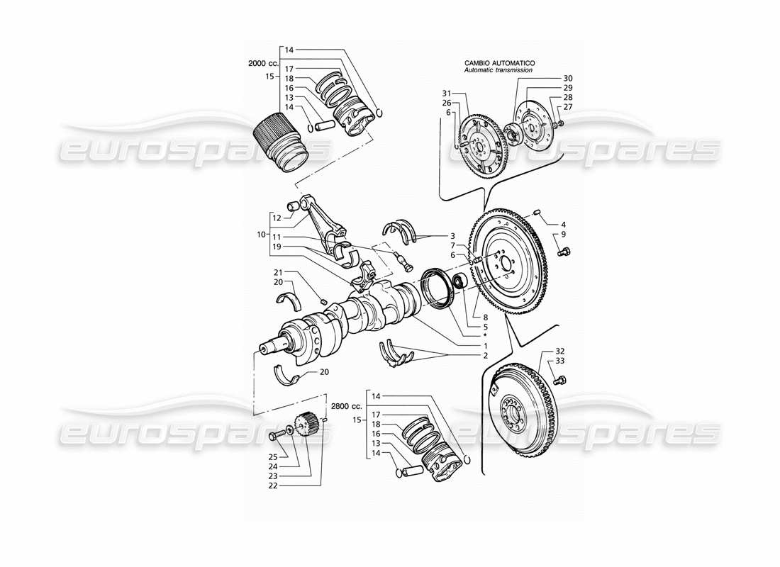a part diagram from the maserati qtp v6 (1996) parts catalogue