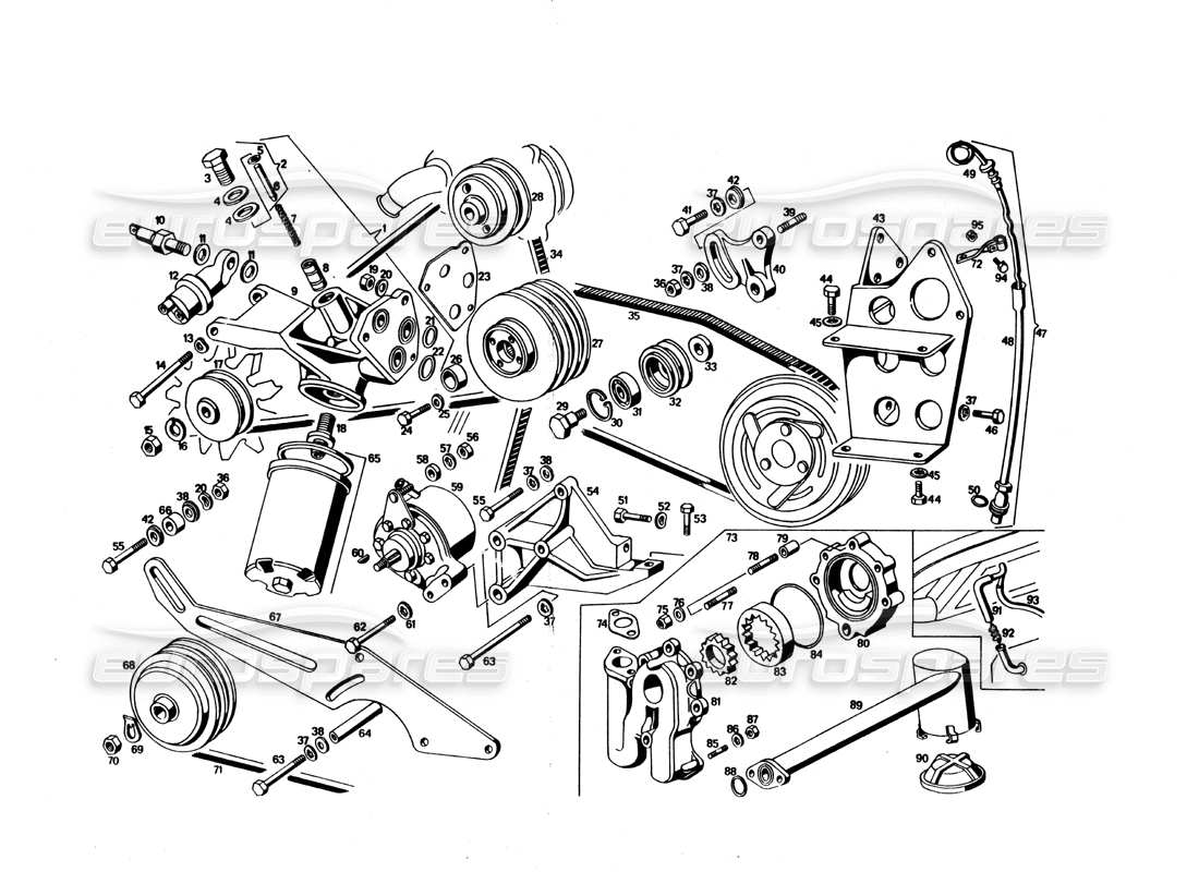 VIEW PARTS DIAGRAMS FROM THE MASERATI BORA PARTS CATALOGUE a part diagram from the maserati bora parts catalogue