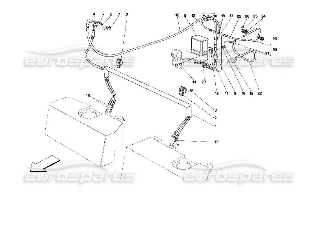 a part diagram from the ferrari 512 tr parts catalogue
