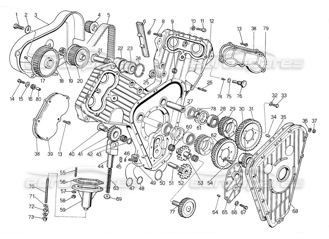 a part diagram from the lamborghini jalpa parts catalogue