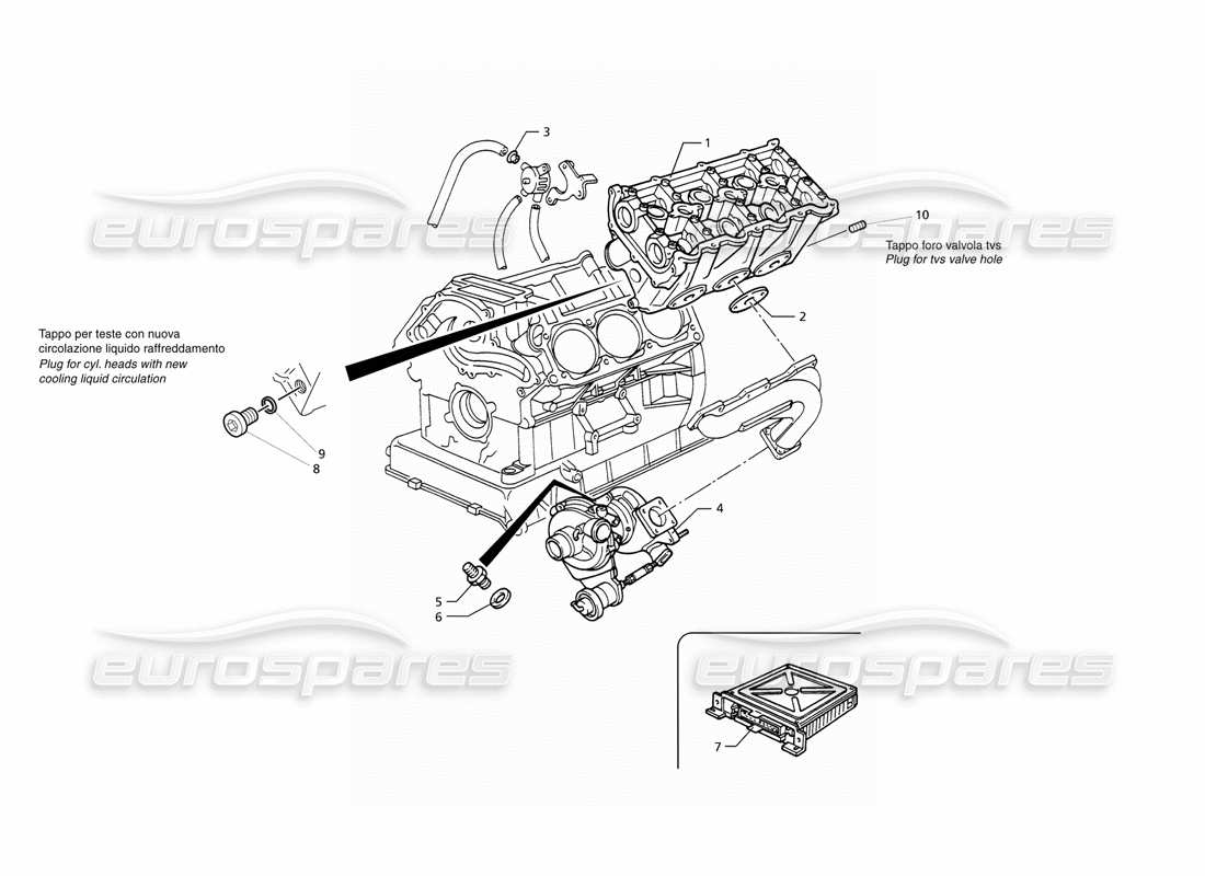 a part diagram from the maserati ghibli (1993-1995) parts catalogue