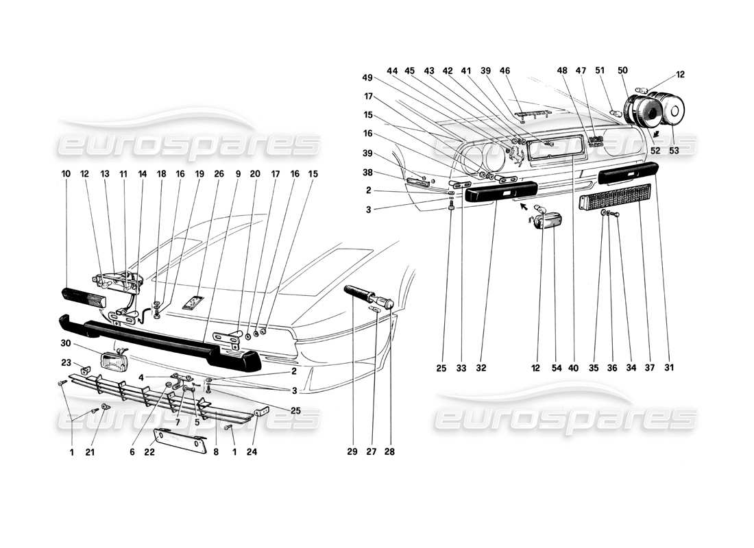 VIEW PARTS DIAGRAMS FROM THE FERRARI 208 PARTS CATALOGUE a part diagram from the ferrari 208 parts catalogue