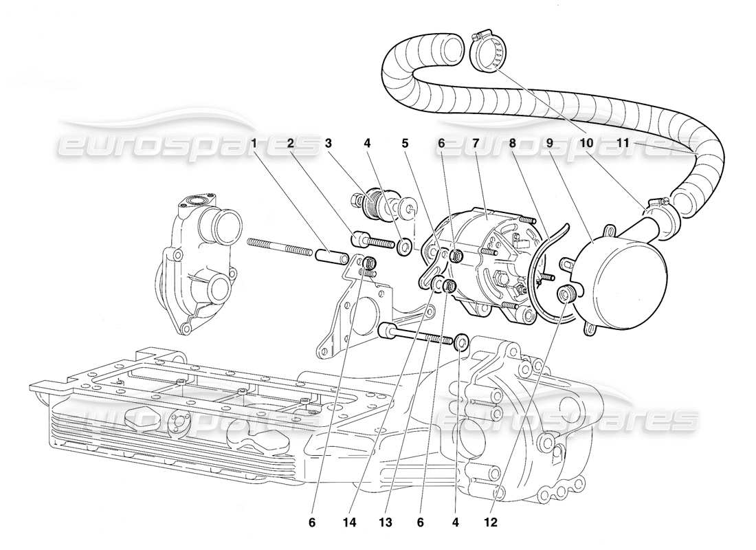 a part diagram from the Lamborghini Diablo VT (1994) parts catalogue