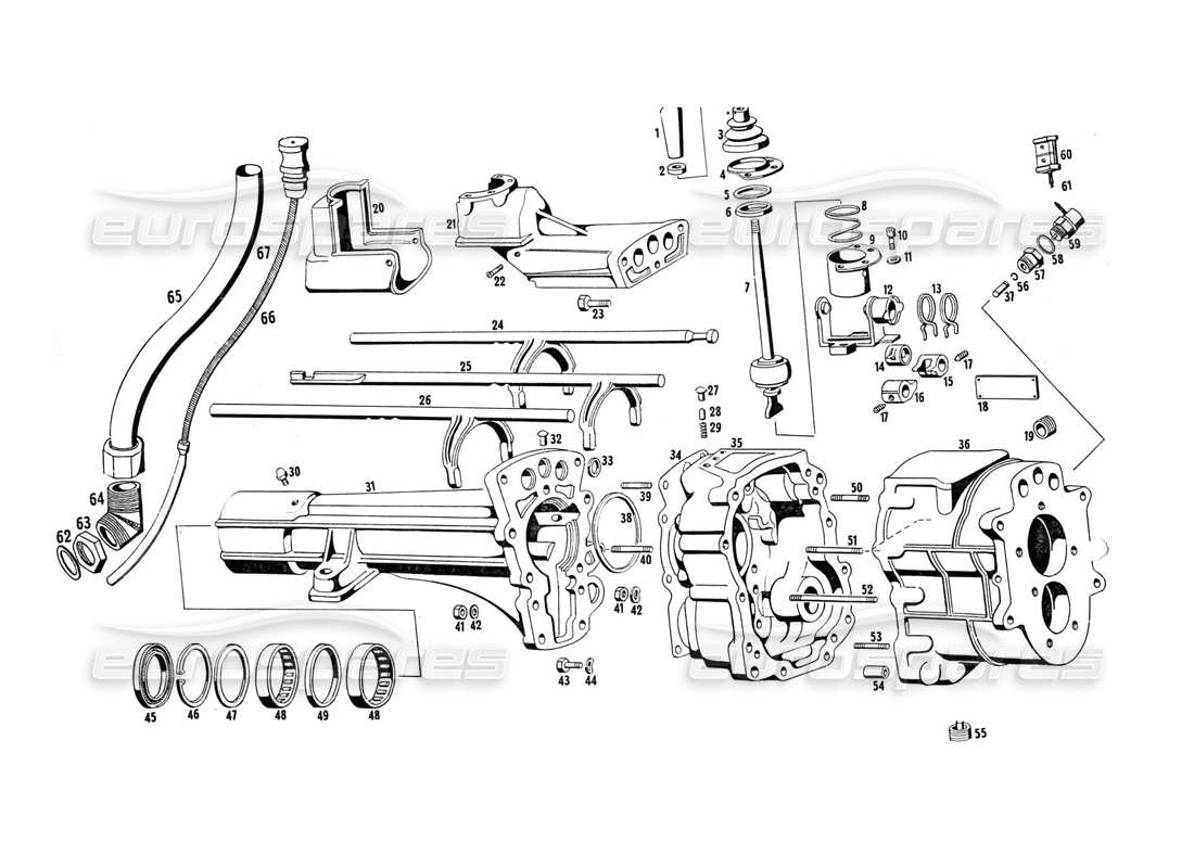 VIEW PARTS DIAGRAMS FROM THE MASERATI INDY PARTS CATALOGUE a part diagram from the maserati indy parts catalogue