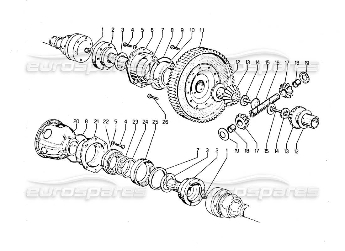 a part diagram from the lamborghini urraco parts catalogue