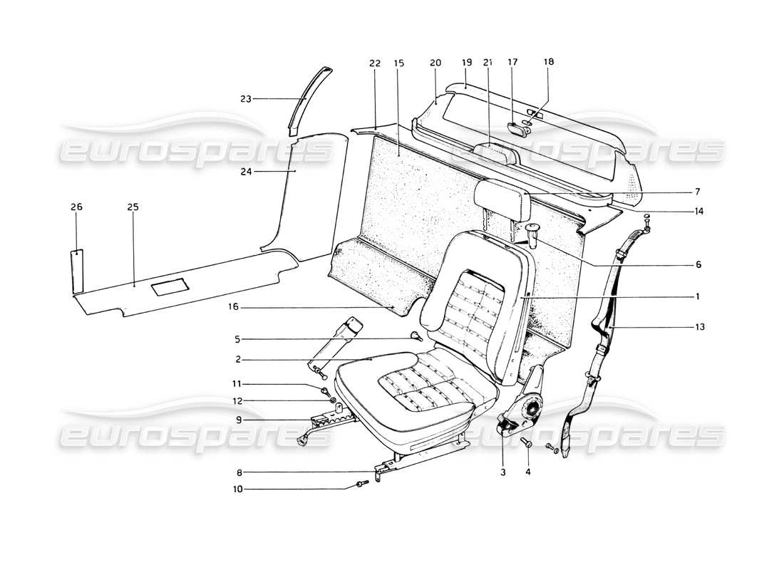 a part diagram from the ferrari 512 parts catalogue