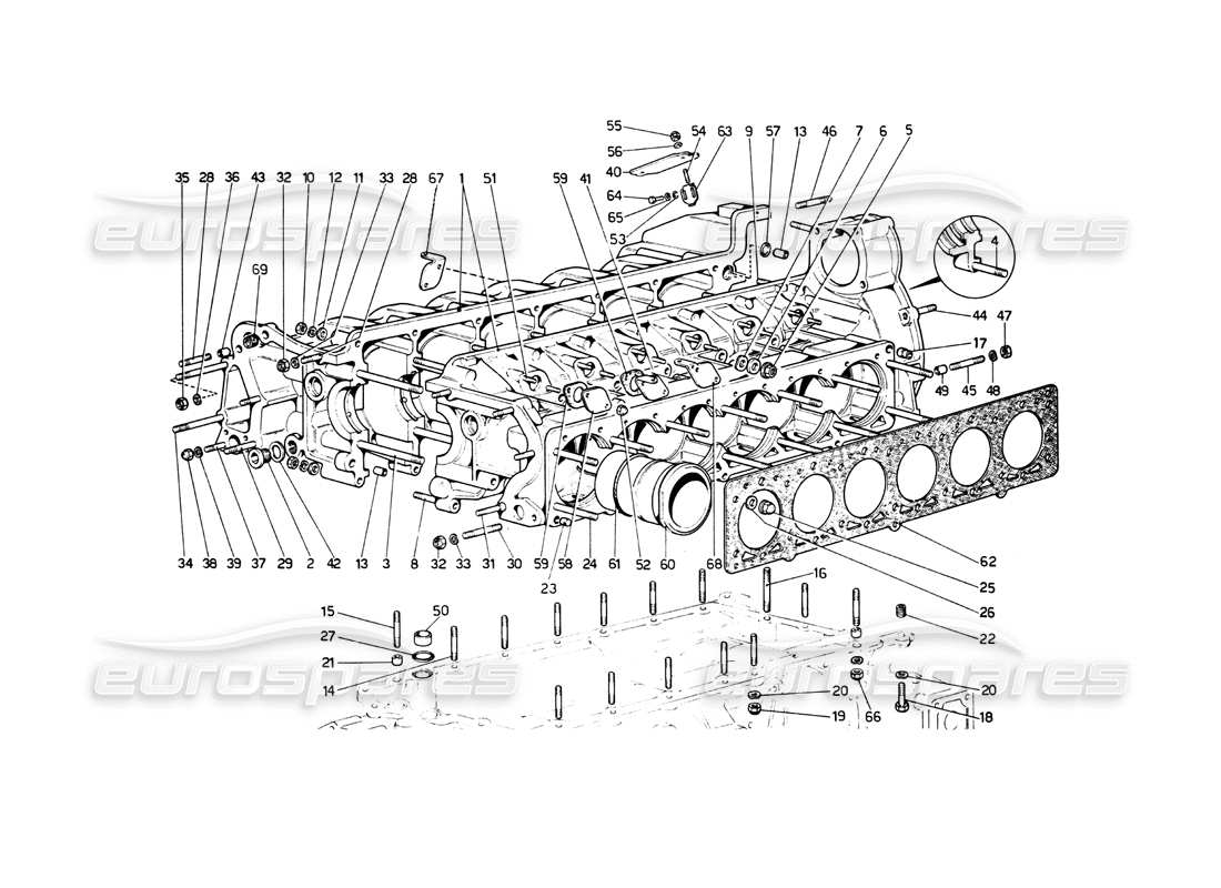 a part diagram from the ferrari 512 parts catalogue