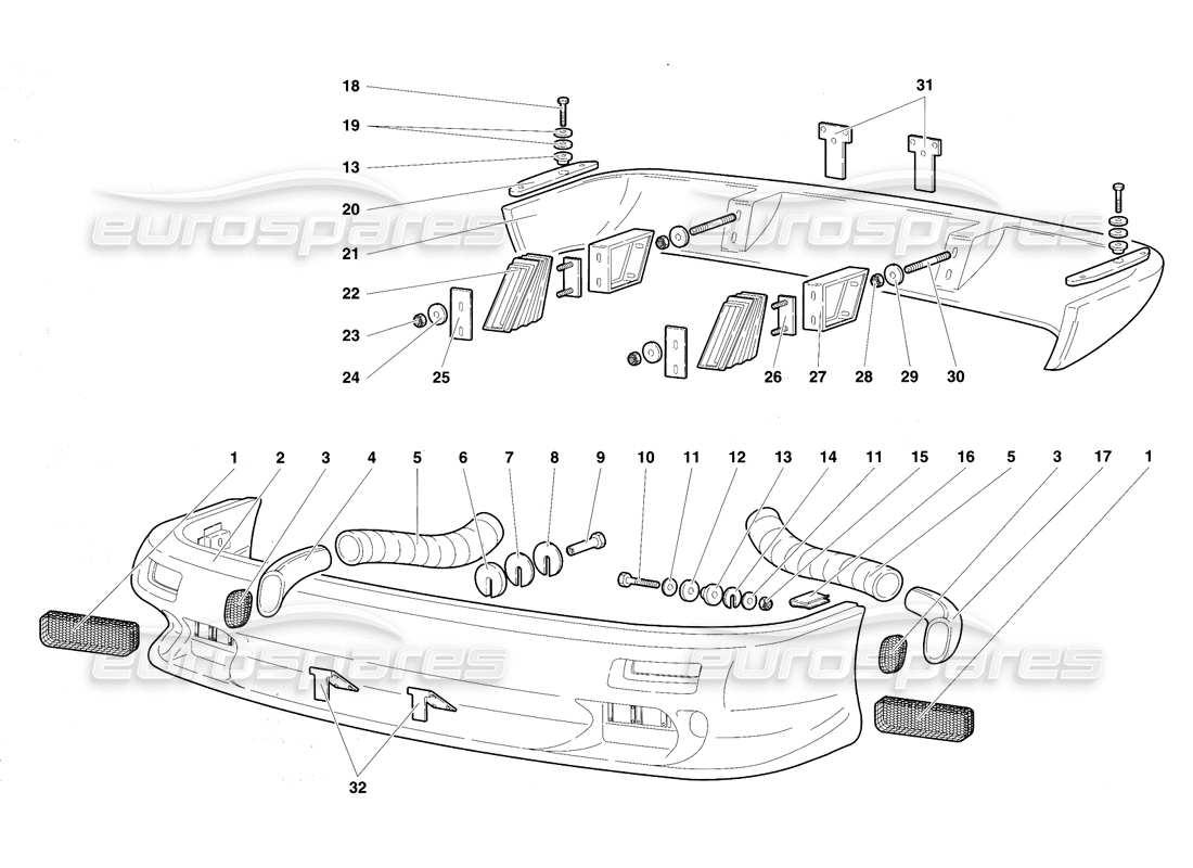 a part diagram from the Lamborghini Diablo VT (1994) parts catalogue