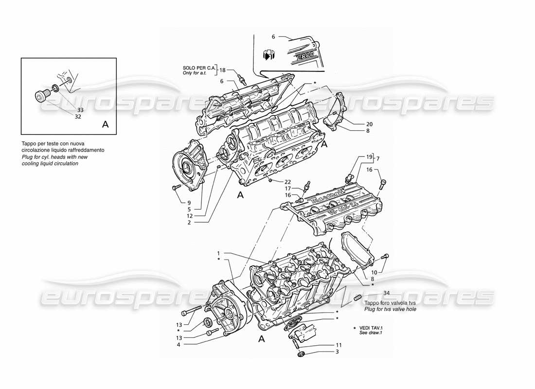 a part diagram from the maserati quattroporte (1996-2001) parts catalogue