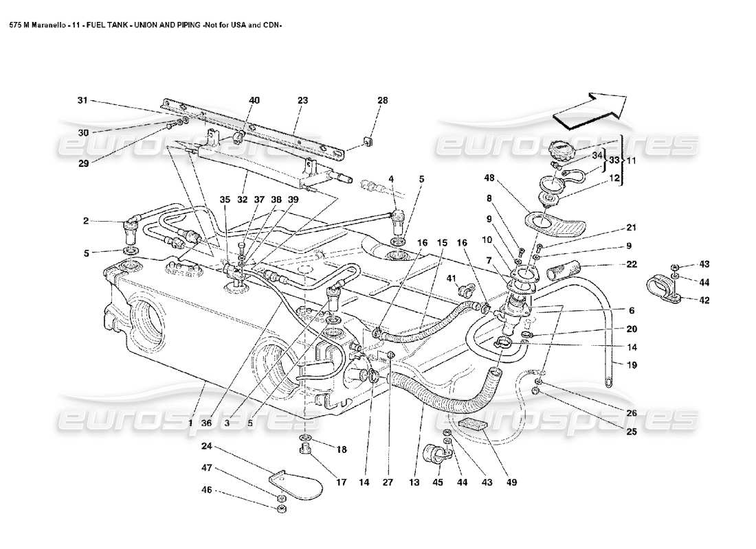 VIEW PARTS DIAGRAMS FROM THE FERRARI 575 PARTS CATALOGUE a part diagram from the ferrari 575 parts catalogue
