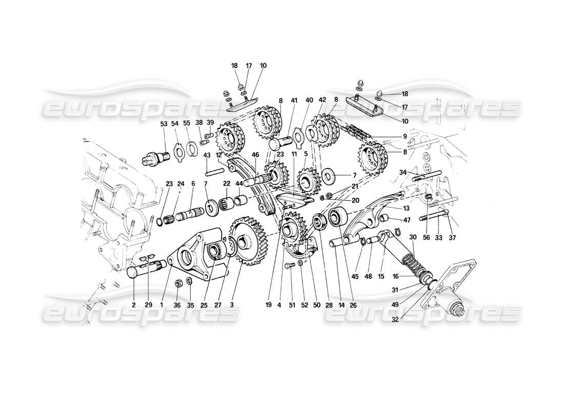 a part diagram from the ferrari 400i (1983 mechanical) parts catalogue