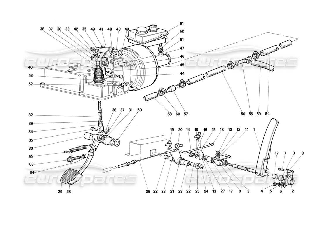 a part diagram from the ferrari testarossa (1990) parts catalogue