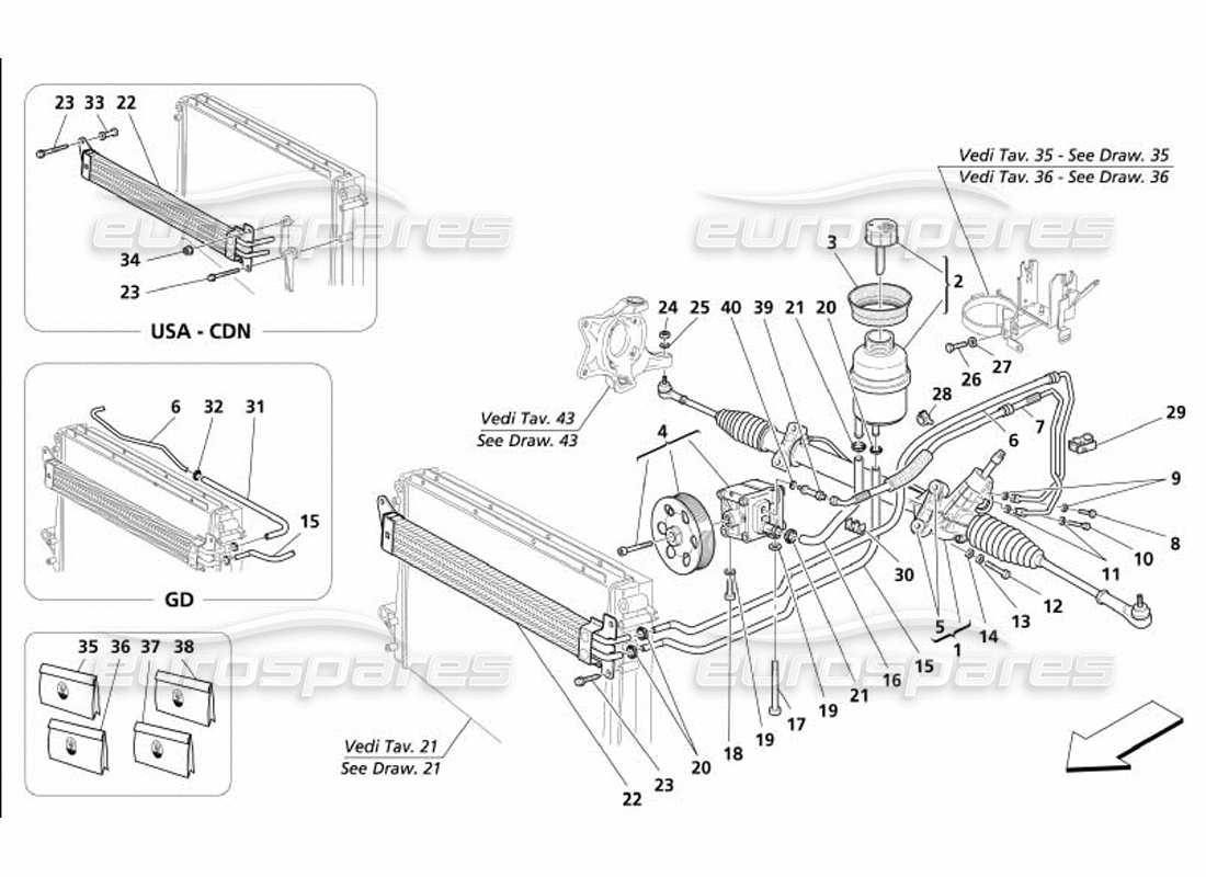 a part diagram from the maserati 4200 parts catalogue