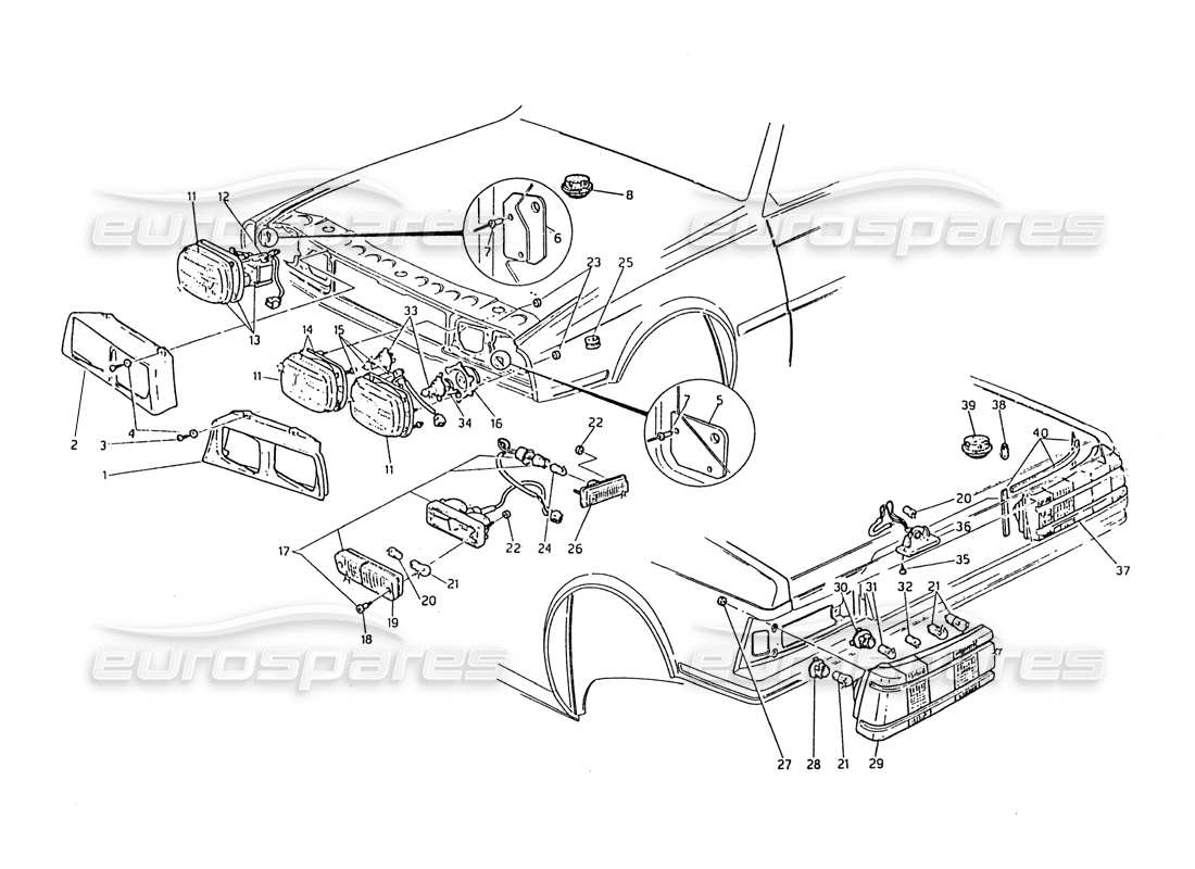 a part diagram from the maserati biturbo (1983-1995) parts catalogue