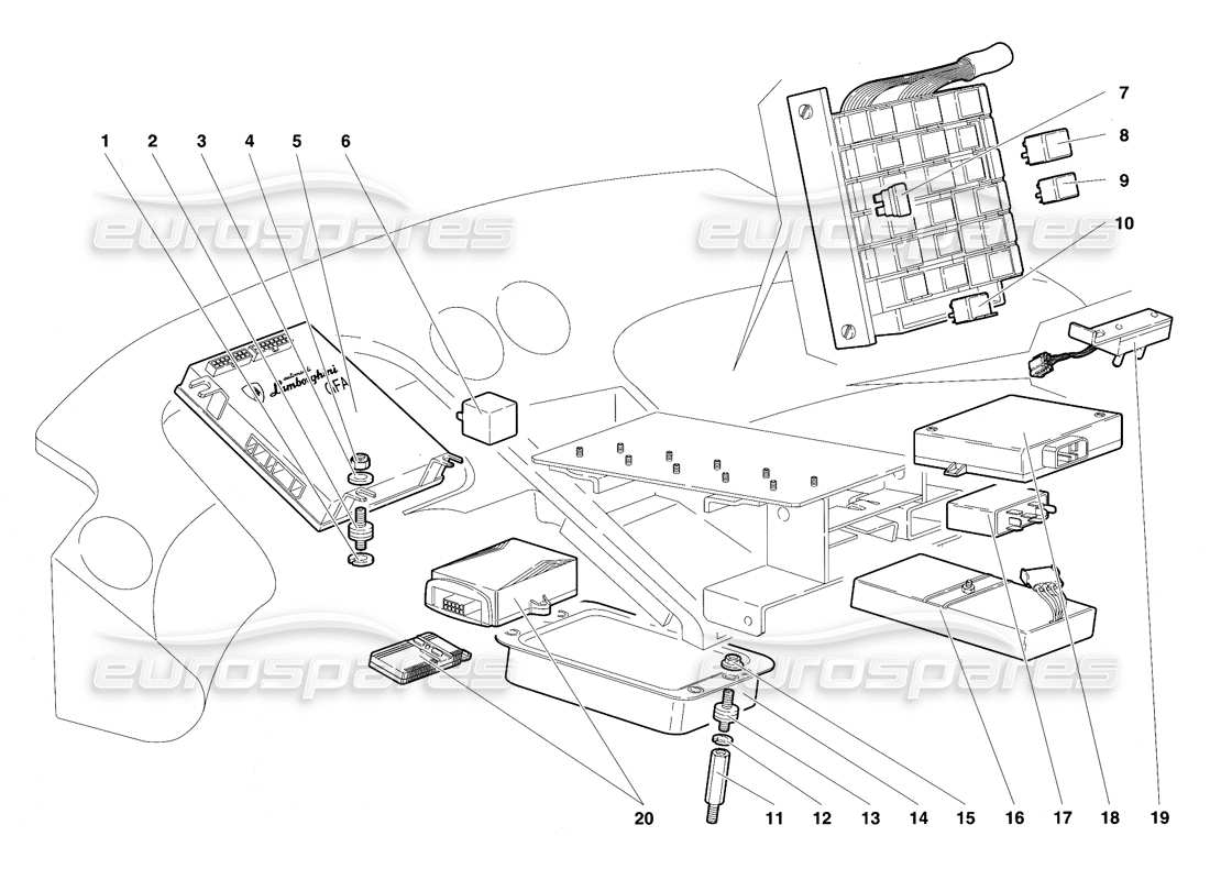 a part diagram from the lamborghini diablo vt (1994) parts catalogue