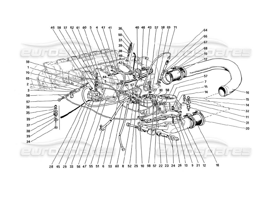 a part diagram from the ferrari 512 bbi parts catalogue