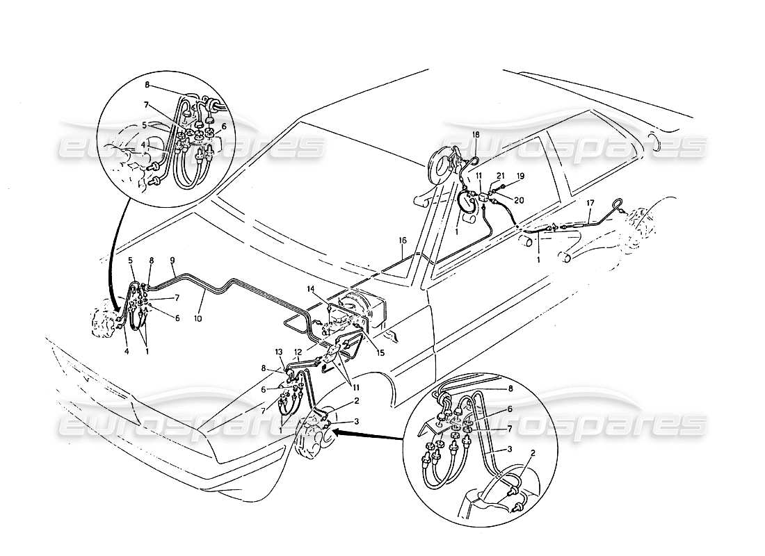 a part diagram from the maserati biturbo (1983-1995) parts catalogue