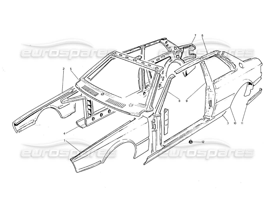a part diagram from the maserati biturbo 2.5 (1984) parts catalogue