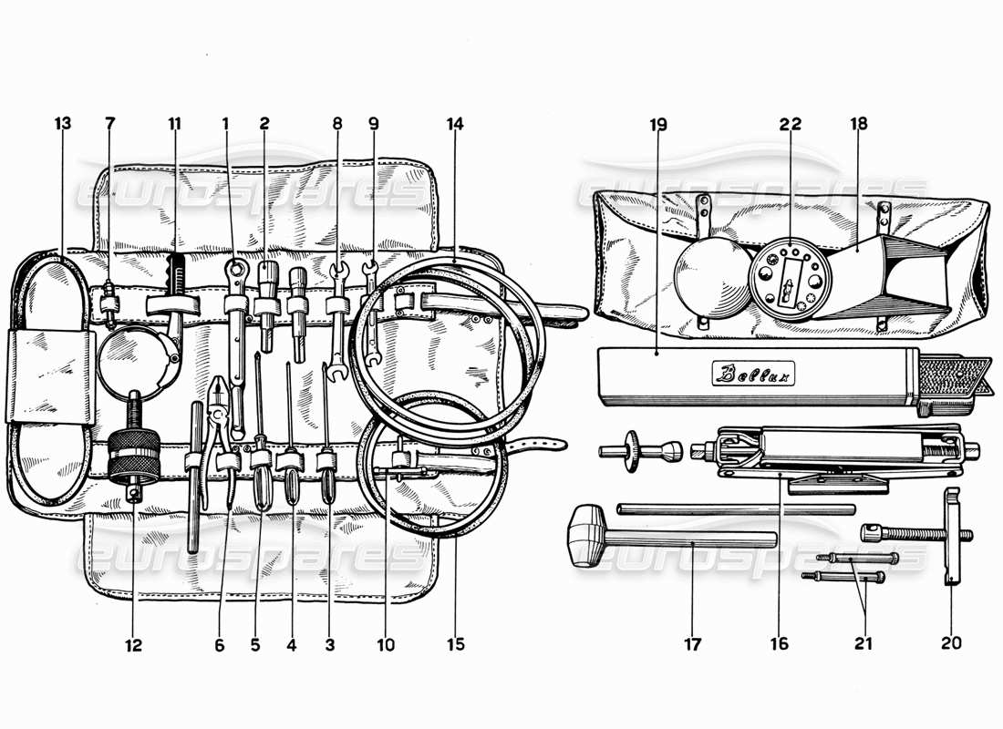 VIEW PARTS DIAGRAMS FROM THE FERRARI 330 AND 365 PARTS CATALOGUE a part diagram from the ferrari 330 and 365 parts catalogue