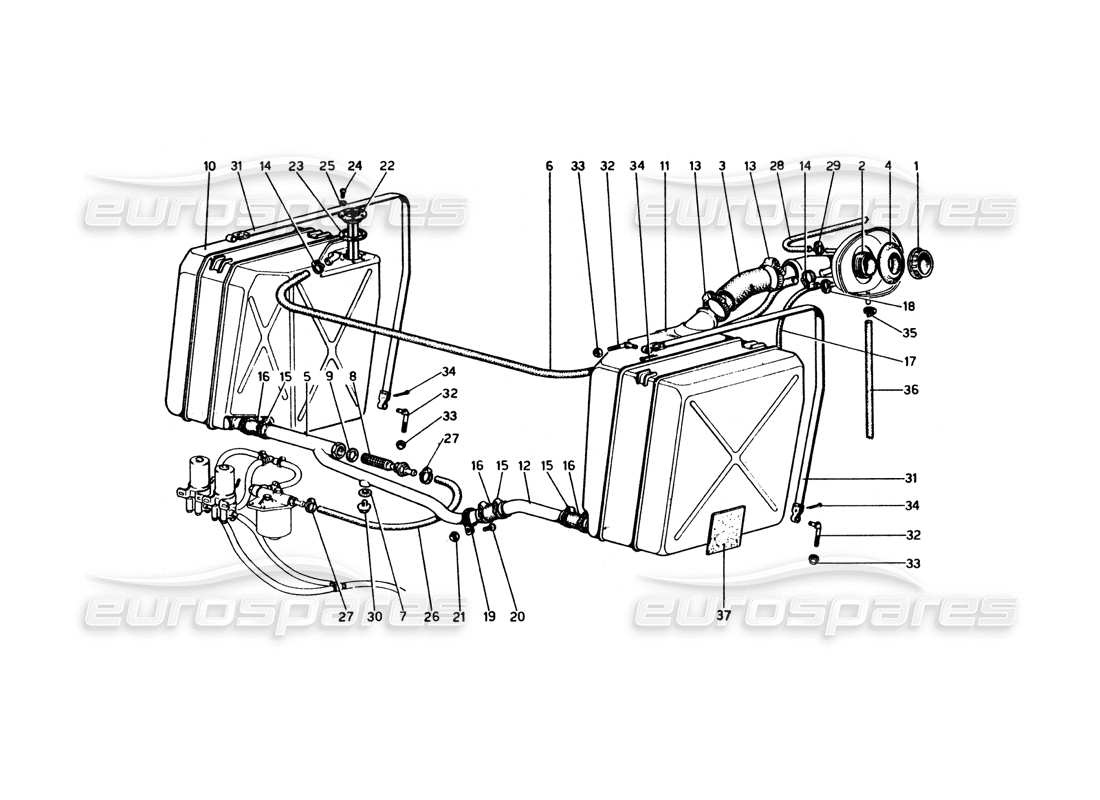 a part diagram from the ferrari 330 and 365 parts catalogue