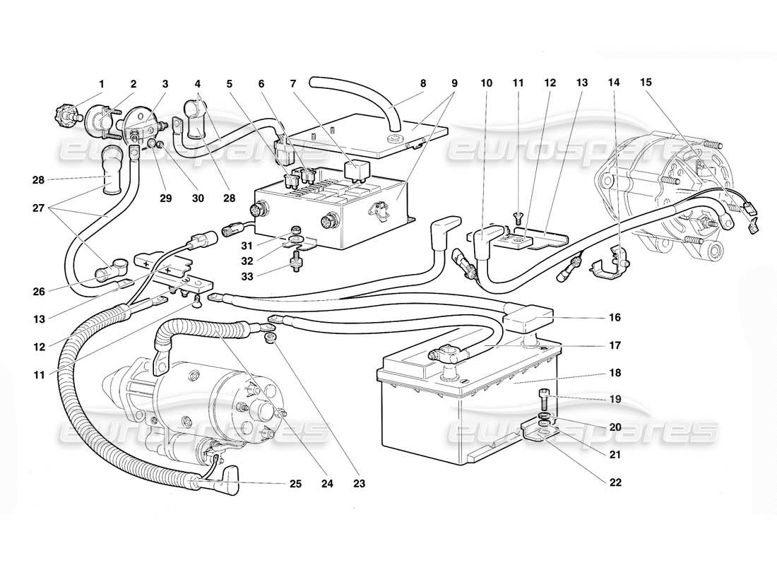 a part diagram from the Lamborghini Diablo VT (1994) parts catalogue