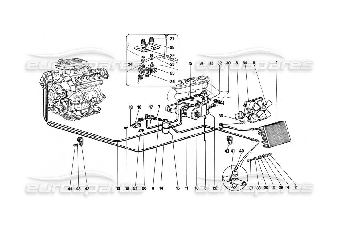 VIEW PARTS DIAGRAMS FROM THE FERRARI 208 PARTS CATALOGUE a part diagram from the ferrari 208 parts catalogue
