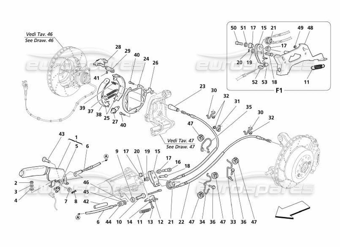 a part diagram from the maserati 4200 coupe (2005) parts catalogue