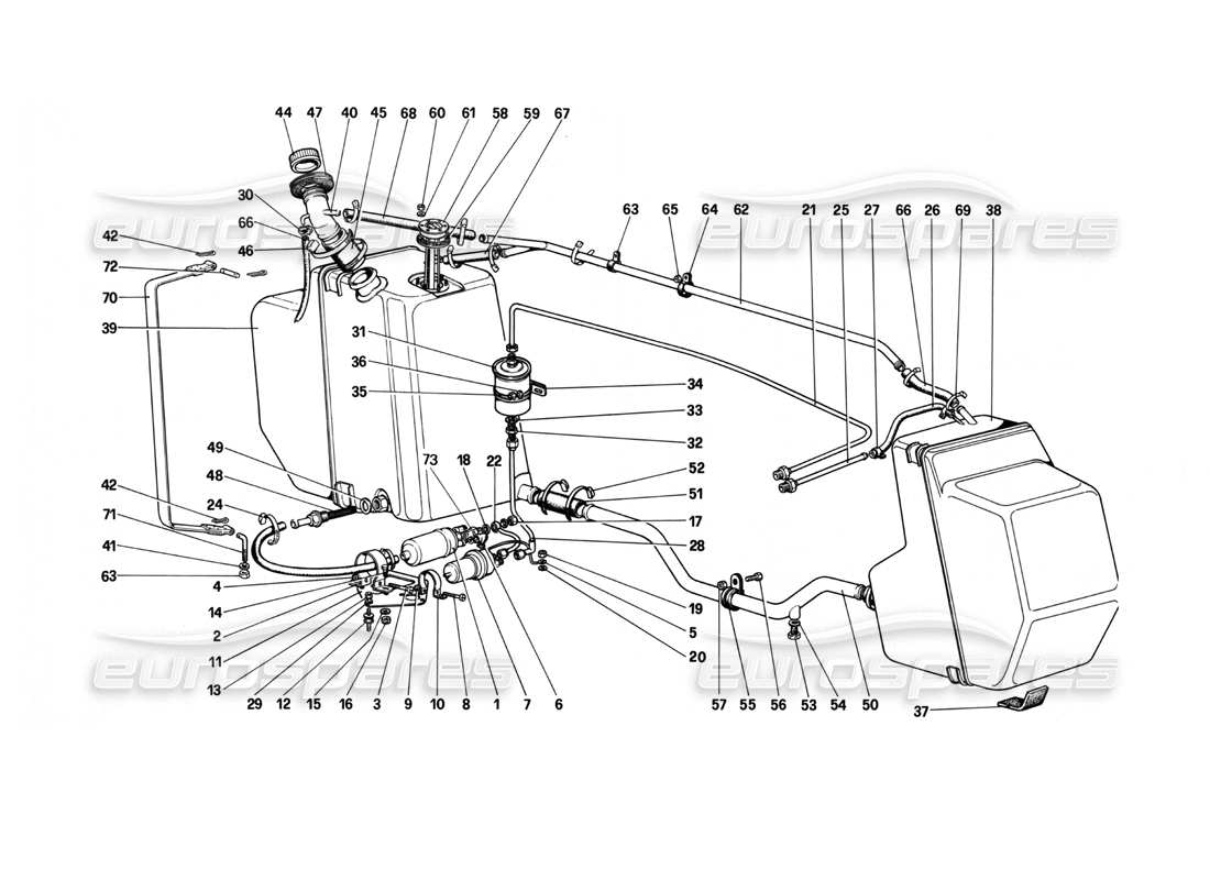 a part diagram from the ferrari 208 parts catalogue