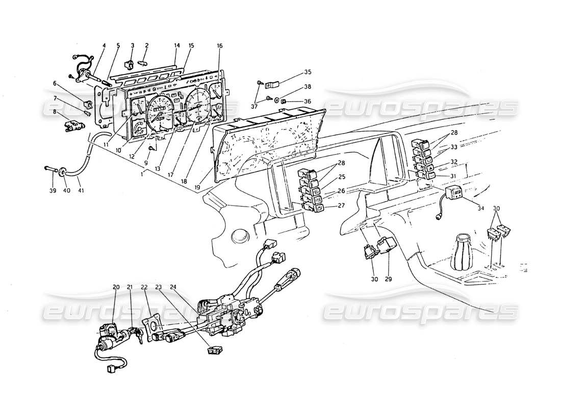 a part diagram from the maserati biturbo (1983-1995) parts catalogue