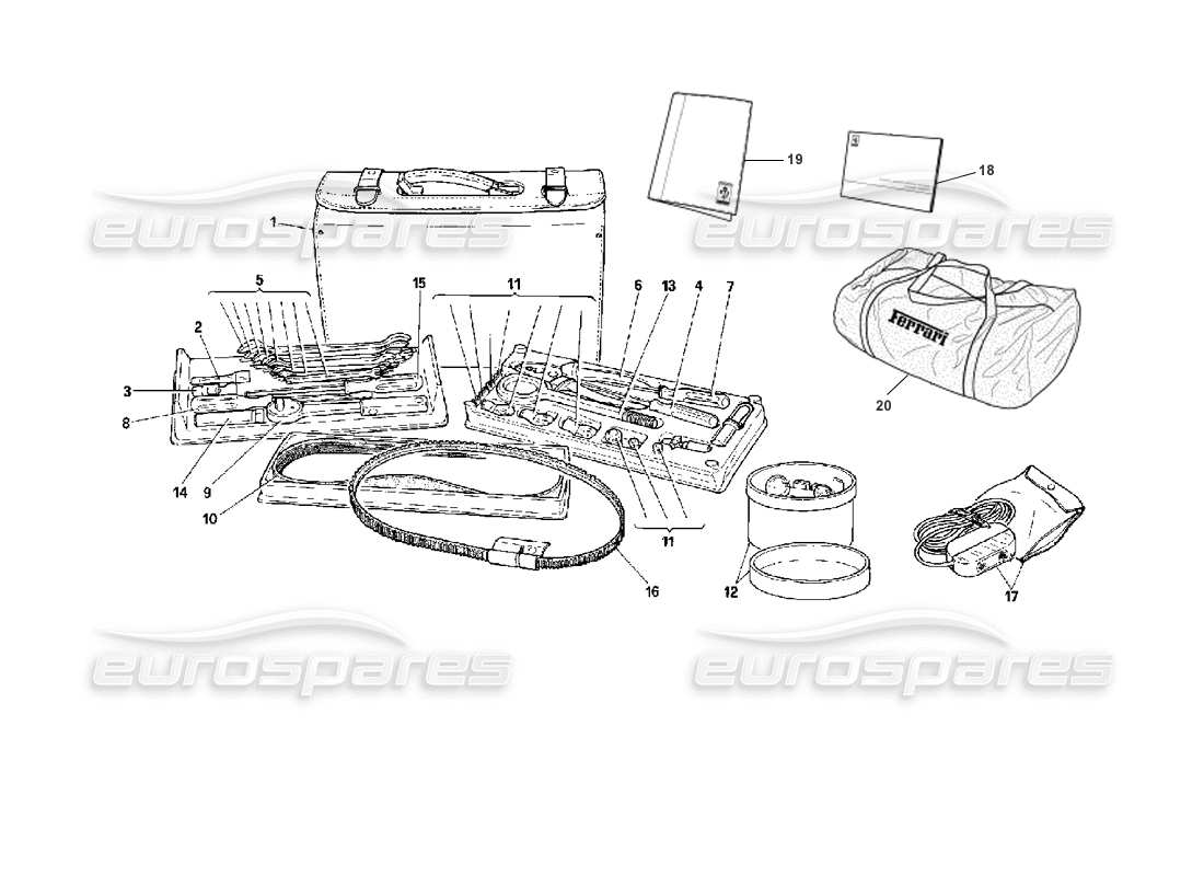 VIEW PARTS DIAGRAMS FROM THE FERRARI 512 PARTS CATALOGUE a part diagram from the ferrari 512 parts catalogue