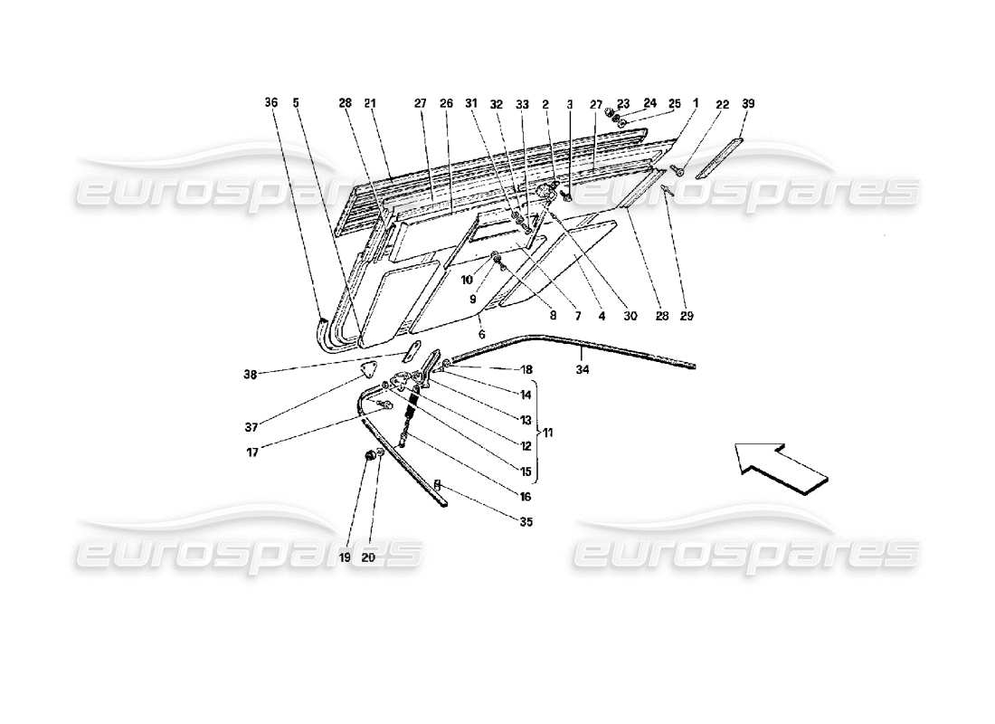 a part diagram from the ferrari mondial parts catalogue