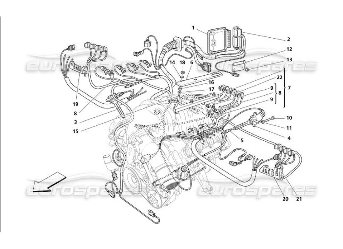 a part diagram from the maserati 4200 coupe (2005) parts catalogue