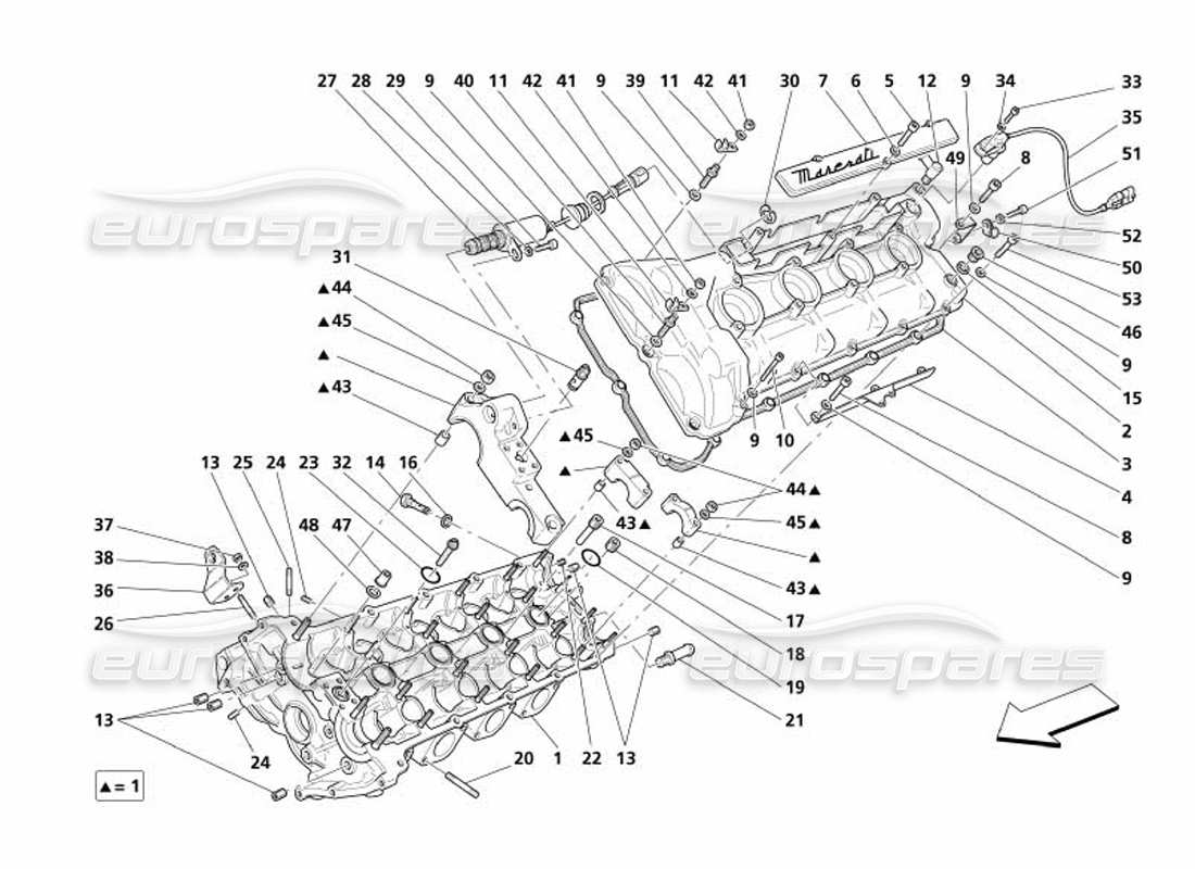 a part diagram from the Maserati 4200 Spyder (2005) parts catalogue
