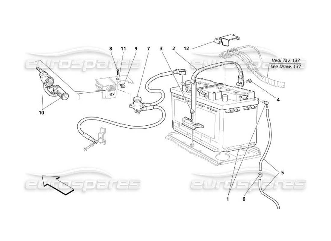a part diagram from the maserati 4200 spyder (2005) parts catalogue
