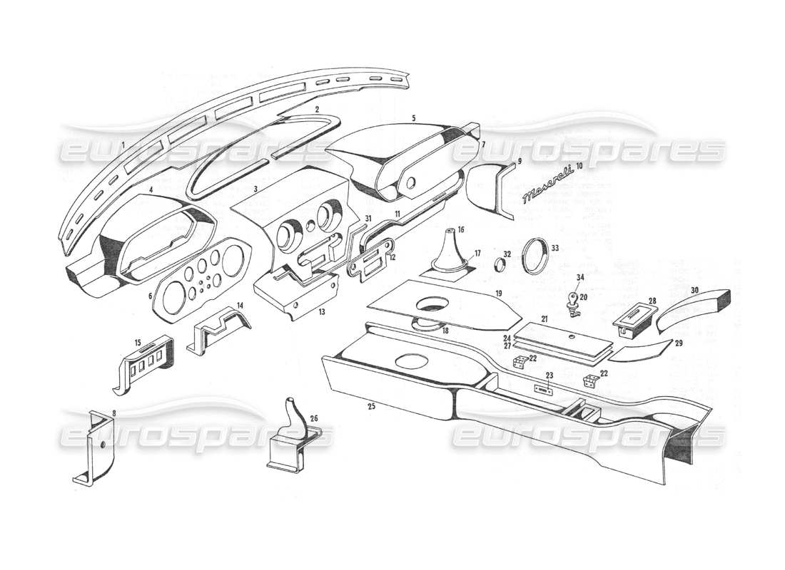 VIEW PARTS DIAGRAMS FROM THE MASERATI INDY PARTS CATALOGUE a part diagram from the maserati indy parts catalogue