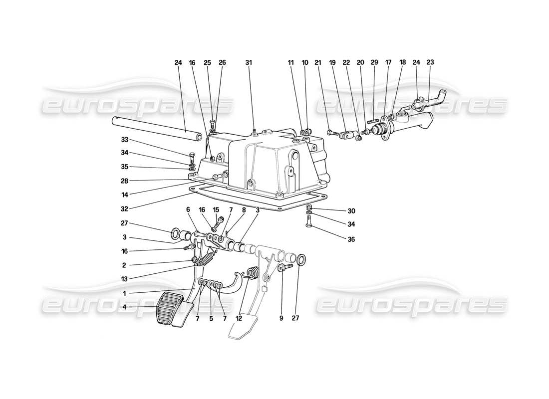 a part diagram from the ferrari mondial 3.2 qv (1987) parts catalogue