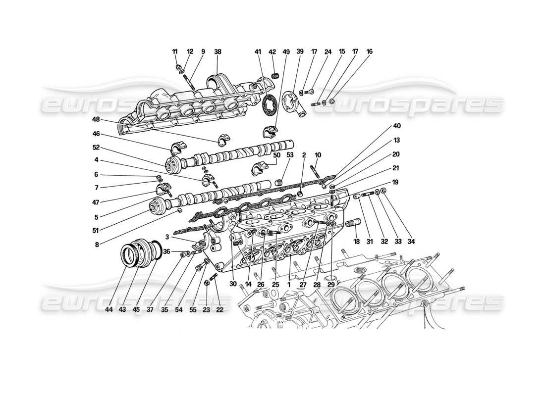 a part diagram from the ferrari mondial 3.2 qv (1987) parts catalogue