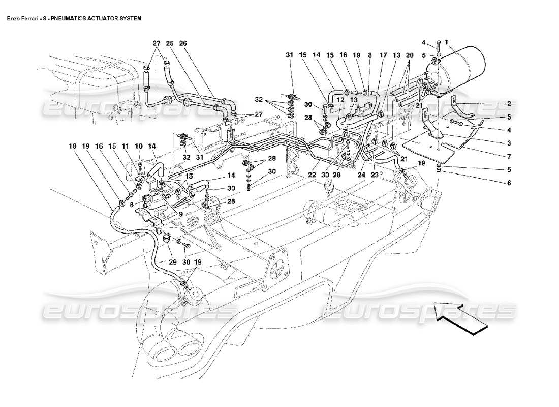 a part diagram from the ferrari enzo parts catalogue