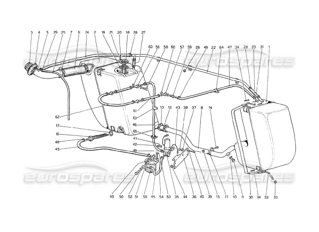 VIEW PARTS DIAGRAMS FROM THE FERRARI 208 PARTS CATALOGUE a part diagram from the ferrari 208 parts catalogue