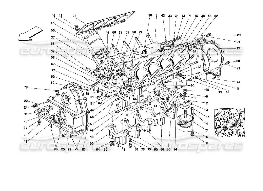 a part diagram from the ferrari mondial parts catalogue