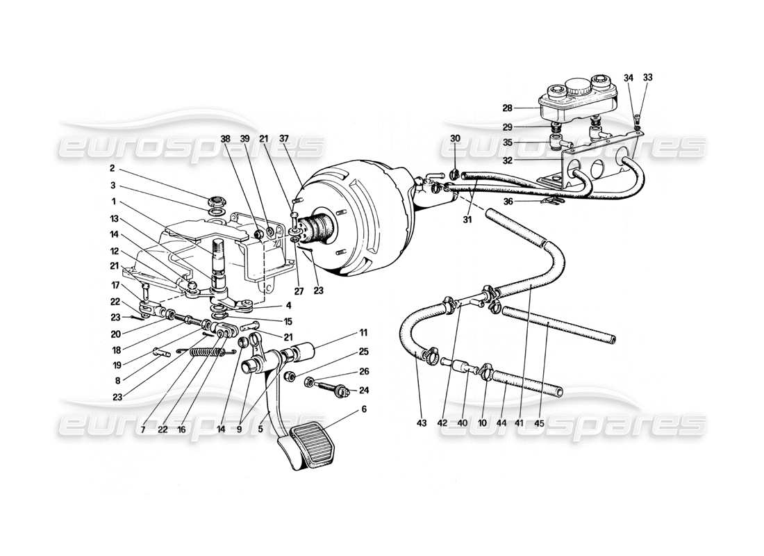 FERRARI 512 BBI BRAKE HYDRAULIC SYSTEM PART DIAGRAM ferrari 512 bbi brake hydraulic system part diagram