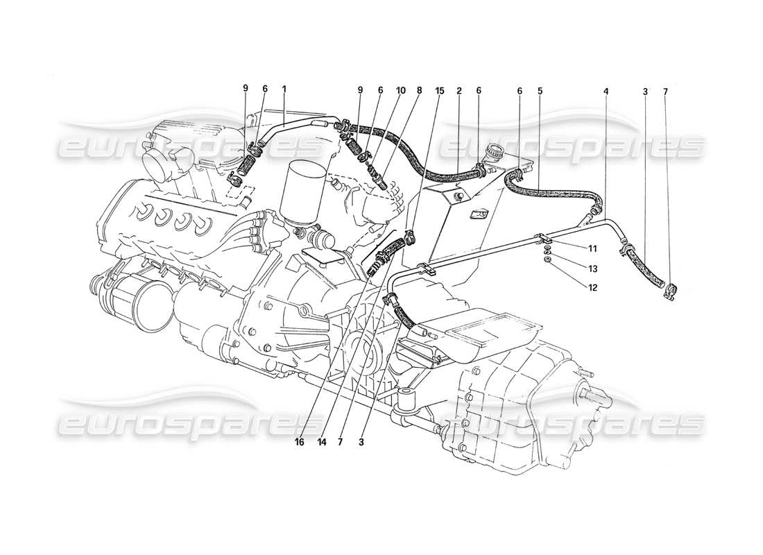 ferrari 288 gto blow - by system parts diagram