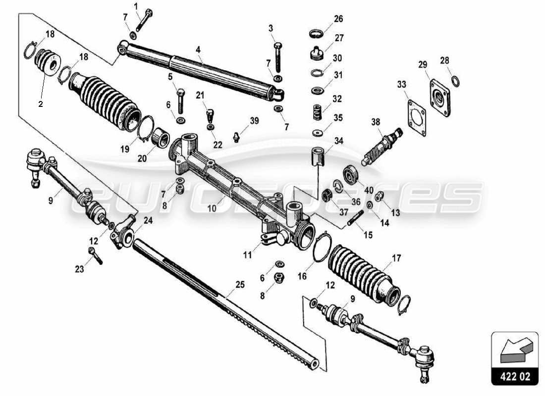 LAMBORGHINI MIURA P400 STEERING RACK PART DIAGRAM lamborghini miura p400 steering rack part diagram