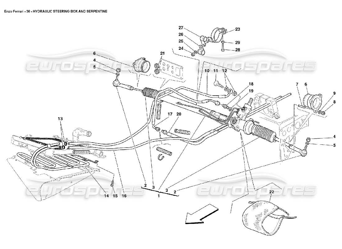 ferrari enzo hydraulic steering box and serpentine part diagram